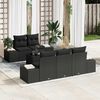 vidaXL Set Divano da Giardino con cuscino 6 pcs Nero polyrattan
