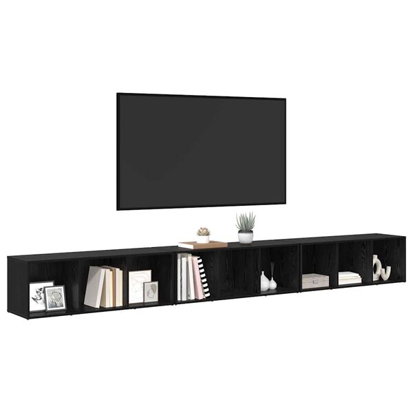 vidaXL Set mobile TV 3 pcs Rovere Nero 37 x 35 x 107 cm