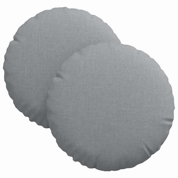 vidaXL Cuscini per Seduta 2 pcs Grigio chiaro &Oslash;30 x 13 cm Tessuto