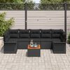 vidaXL Set Divano da Giardino con cuscino con archiviazione 8 pcs Nero
