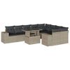 vidaXL Set Divano Giardino 10 pz con Cuscini Grigio Chiaro Polyrattan