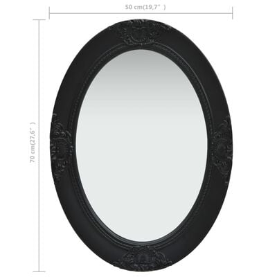 vidaXL Specchio da Parete Stile Barocco 50x70 cm Nero