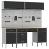 vidaXL Set di mobili da lavoro con cassetto con blocco 10 pz Nero