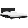 vidaXL Letto con Materasso Nero 160x200 cm in Tessuto