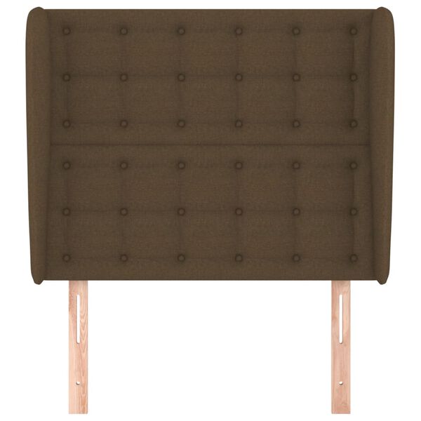 vidaXL Testiera ad Orecchio Marrone Scuro 93x23x118/128 cm in Tessuto