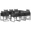 vidaXL Set da Pranzo per Giardino 9 pz Nero e antracite polyrattan