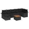 vidaXL Set Divano da Giardino 8 pz Nero Poly Rattan