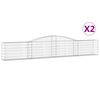 vidaXL Cesti Gabbioni ad Arco 2 pz 400x30x60/80 cm Ferro Zincato