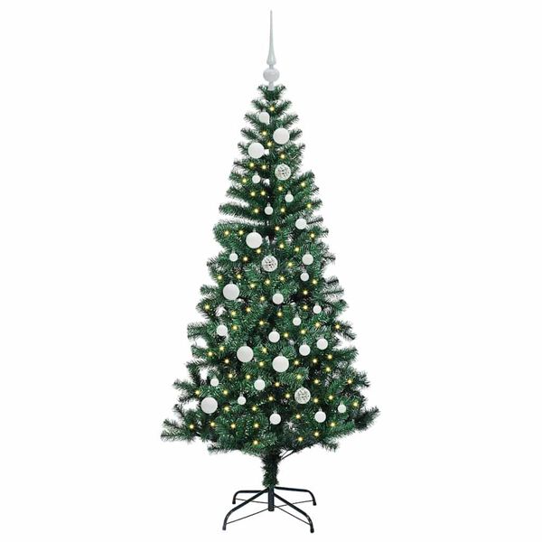 vidaXL Albero di Natale artificiale con luci integrate Verde 150 cm