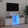 vidaXL Mobile Porta TV con Luci LED Bianco Lucido 120x30x50 cm