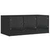 vidaXL Tavolino da Salotto con Ante in Vetro Nero 102x50x42 cm