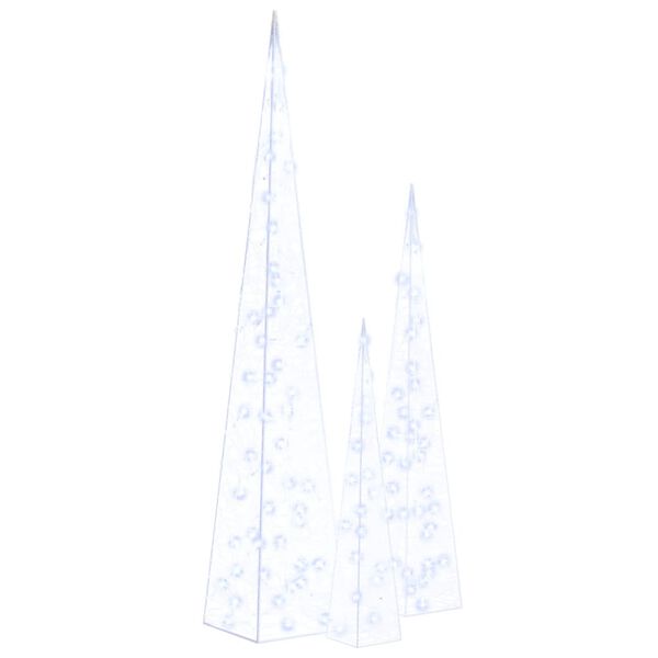 vidaXL Set Coni di Luce LED Acrilico Decorativo Blu 60/90/120 cm