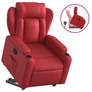 vidaXL Poltrona Alzapersona Reclinabile Rosso in Similpelle