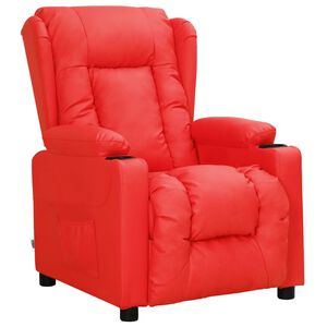 vidaXL Poltrona Reclinabile Rossa in Similpelle