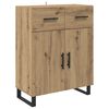 vidaXL Credenza con cassetto Rovere artigianale 69,5 x 34 x 180 cm