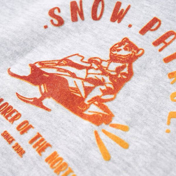 Felpa da Bambino con Cappuccio Grigio M&eacute;lange e Arancione 116