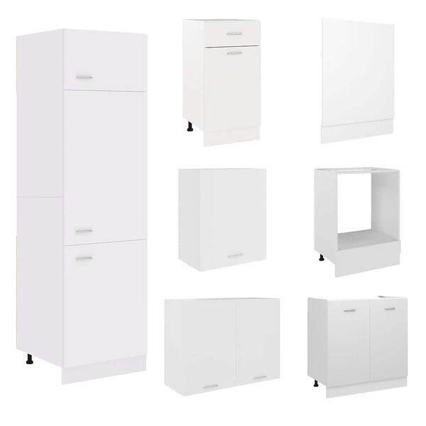 vidaXL Set Armadi da Cucina 7 pz Lyon Bianco in Truciolato