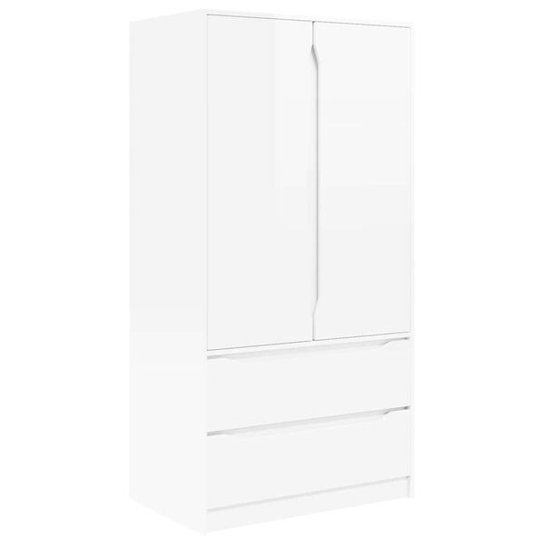 vidaXL Armadietto con cassetto Bianco Lucido 79,5 x 49 x 156 cm