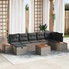 vidaXL Set Divano da Giardino con cuscino 8 pcs Grigio Poly Rattan