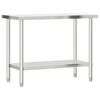 vidaXL Tavolo da Lavoro da Cucina 110x55x85 cm in Acciaio Inossidabile