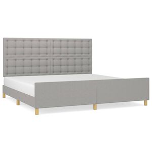 vidaXL Giroletto senza Materasso Grigio Chiaro 200x200 cm Tessuto