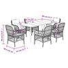 vidaXL Set Pranzo da Giardino 7 pz con Cuscini Beige Misto Polyrattan