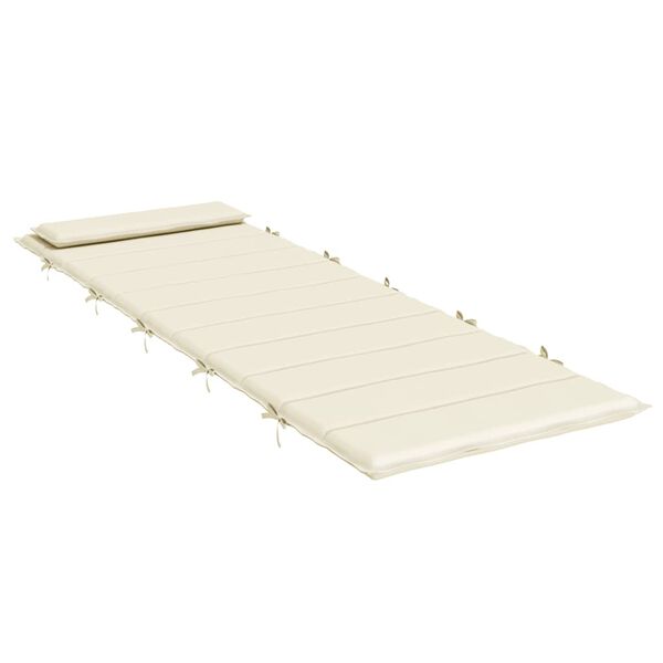 vidaXL Cuscino per Lettino Crema 180x60x4 cm in Tessuto Oxford