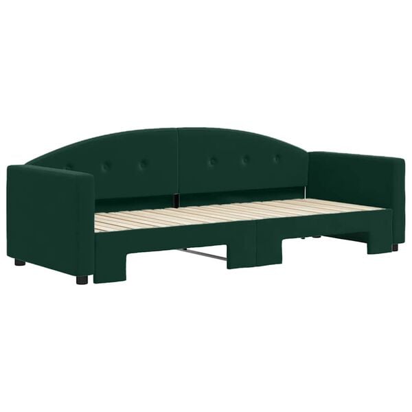vidaXL Divano Letto con Letto Estraibile Verde Scuro 80x200cm Velluto