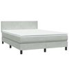 vidaXL Letto a Molle con Materasso e LED Grigio Chiaro 140x220cm Velluto