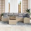 vidaXL Set Divano da Giardino 7 pcs beige e grigio chiaro polyrattan