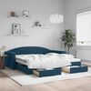 vidaXL Divano Letto Estraibile con Cassetti Blu 100x200 cm in Velluto