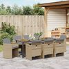 vidaXL Set da Pranzo per Giardino 9 pcs Beige polyrattan