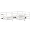 vidaXL Set Divani da Giardino 7 pz Bianco in Legno Massello di Pino