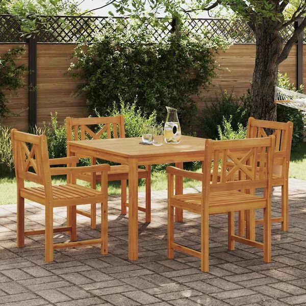vidaXL Set da Pranzo per Giardino 5 pcs Marrone