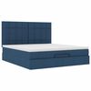 vidaXL Struttura Letto Pouf con Materasso Blu 180x200cm in Tessuto