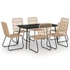vidaXL Set da Pranzo da Giardino 7 pz in Polyrattan e Vetro
