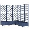 vidaXL Fioriera Giardino e Graticcio Grigio Blu 120x120x121,5 cm PP
