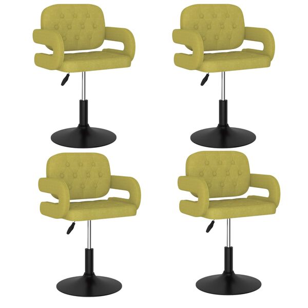 vidaXL Sedie da Pranzo Girevoli 4 pz Verde in Tessuto