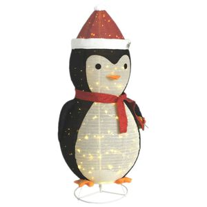 vidaXL Figura Decorativa Pinguino Natale con LED Tessuto Lusso 180cm