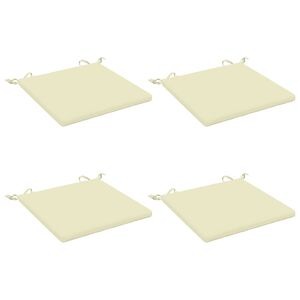 vidaXL Cuscini per Sedia in 4 Pezzi SOEST 4 pz 100% Poliestere Crema