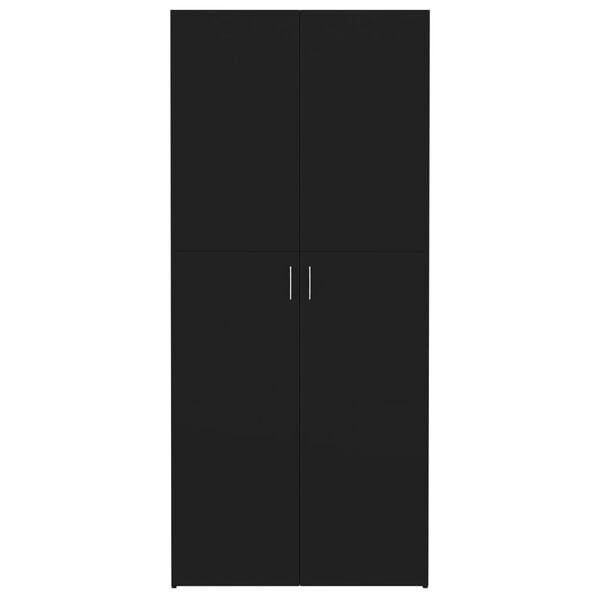 vidaXL Scarpiera Nera 80x35,5x180 cm in Legno Multistrato
