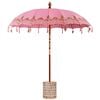 vidaXL Ombrello balinese con base Rosa &Oslash; 210-220 cm