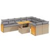 vidaXL Set Divano da Giardino 10 pz con Cuscini Beige in Polyrattan
