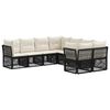 vidaXL Set Divano da Giardino 8 pz 8-Numero di posti Nero polyrattan