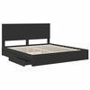 vidaXL Letto con Contenitore Nero 200 x 200 cm Legno multistrato