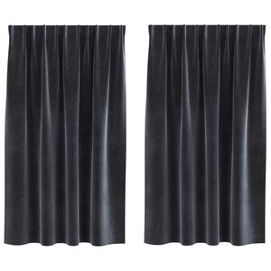 vidaXL Tende oscuranti 2 pz Grigio scuro 140 x 140 cm Velluto