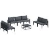 vidaXL Set Divano da Giardino 8 pz Nero Acciaio