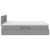 vidaXL Letto con contenitore e LED Grigio chiaro 140 x 200 cm Tessuto