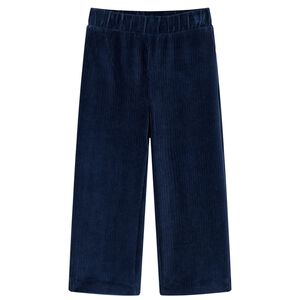 vidaXL Pantaloni da Bambino in Velluto a Coste Blu Marino 92