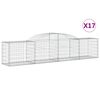 vidaXL Cesti Gabbioni ad Arco 17 pz 300x50x60/80 cm Ferro Zincato